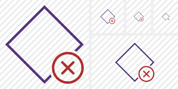 Rhombus Purple Cancel Icon