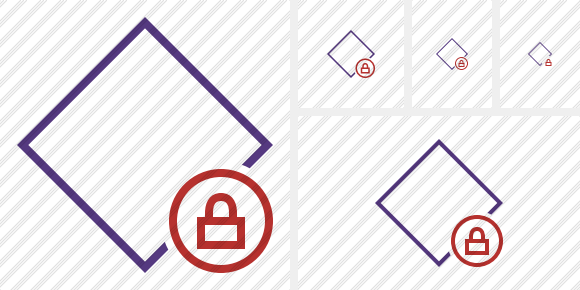 Rhombus Purple Lock Icon