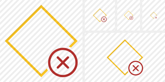 Rhombus Yellow Cancel Icon