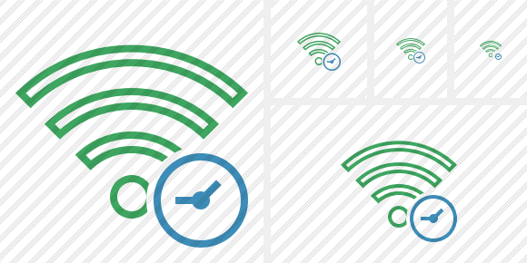 Wi Fi Green Clock Icon