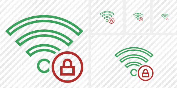 Wi Fi Green Lock Icon