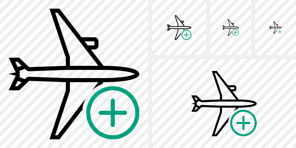 Airplane Horizontal Add Icon