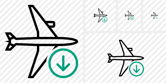 Airplane Horizontal Download Icon