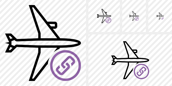 Airplane Horizontal Link Icon