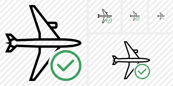 Airplane Horizontal Ok Icon