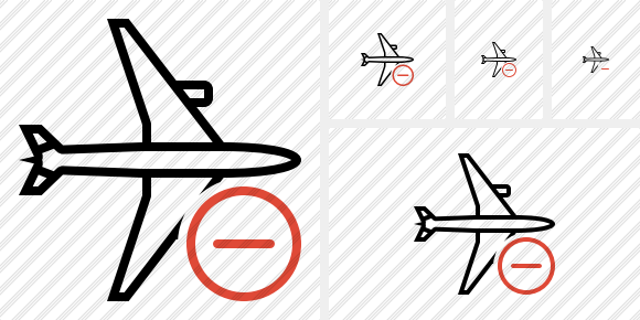 Airplane Horizontal Remove Icon