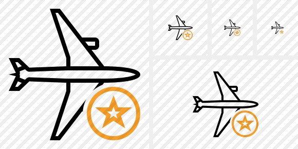 Airplane Horizontal Star Icon