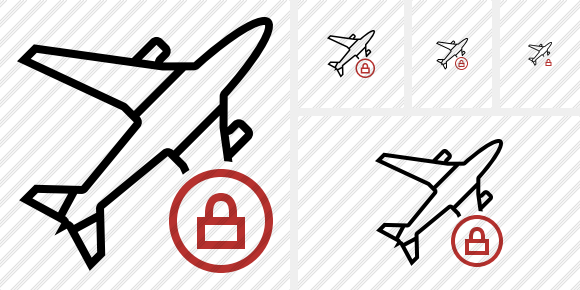 Airplane Lock Icon