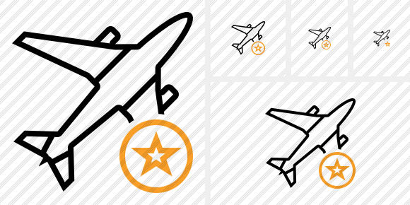 Airplane Star Icon