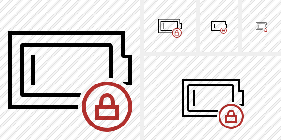 Battery Empty Lock Icon