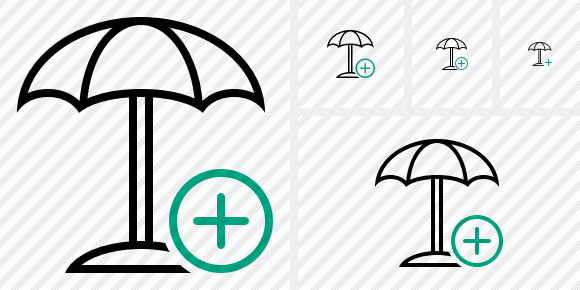 Beach Umbrella Add Icon