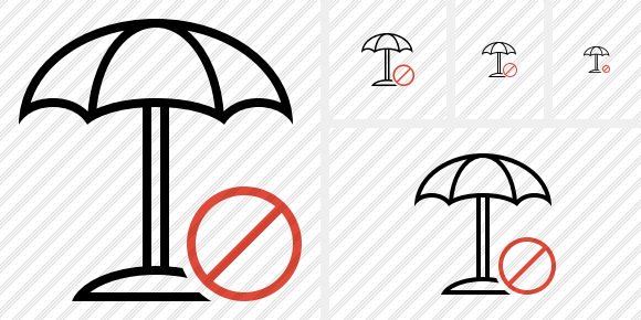 Beach Umbrella Block Icon