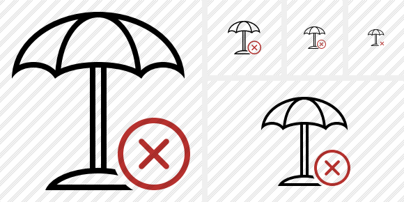 Beach Umbrella Cancel Icon