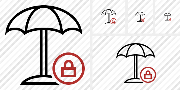 Beach Umbrella Lock Icon