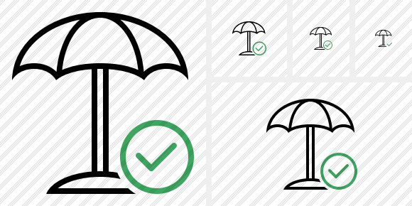 Beach Umbrella Ok Icon