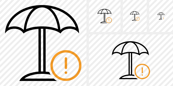 Beach Umbrella Warning Icon