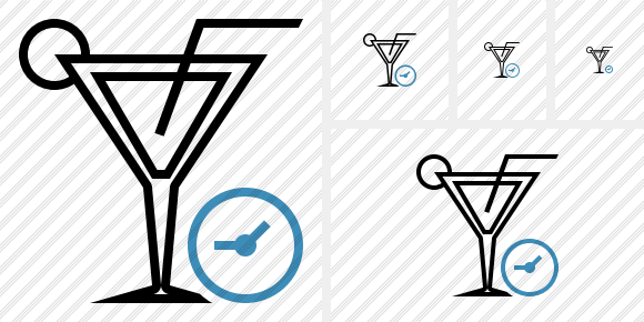 Cocktail Clock Icon