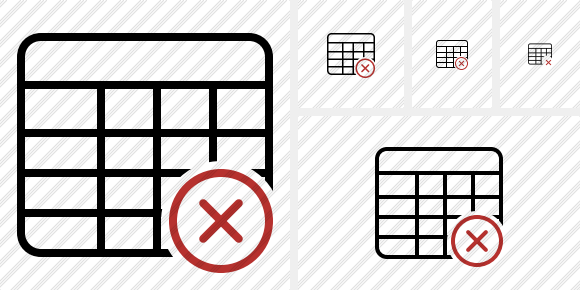 Database Table Cancel Icon