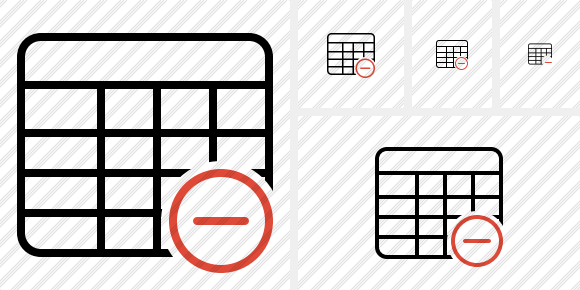 Database Table Remove Icon