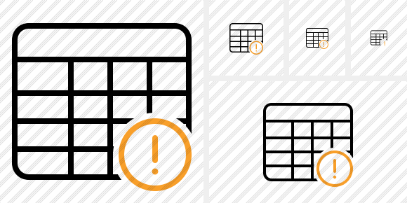 Database Table Warning Icon