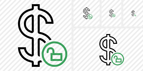 Dollar Unlock Icon