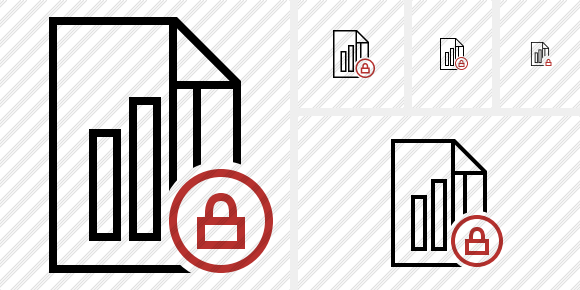 File Chart Lock Icon