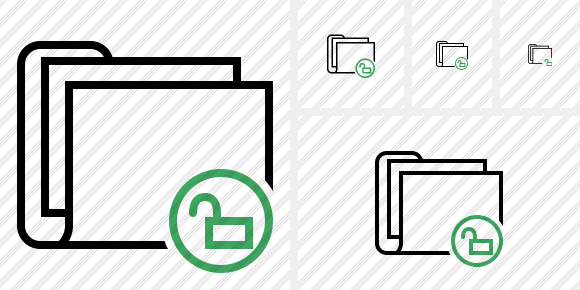 Folder Documents Unlock Icon