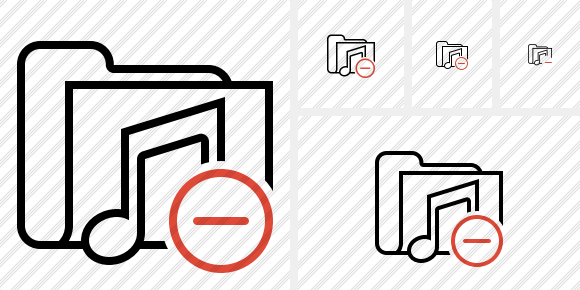 Folder Music Remove Icon