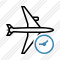 Airplane Horizontal Clock Icon