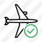 Airplane Horizontal Ok Icon