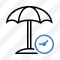 Beach Umbrella Clock Icon