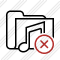 Folder Music Cancel Icon