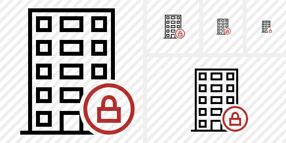 Office Building Lock Icon