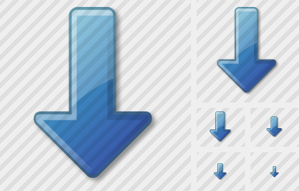 Arrow Down Blue Icon