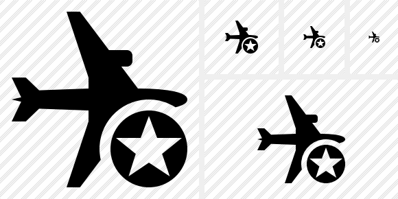 Airplane Horizontal Star Icon