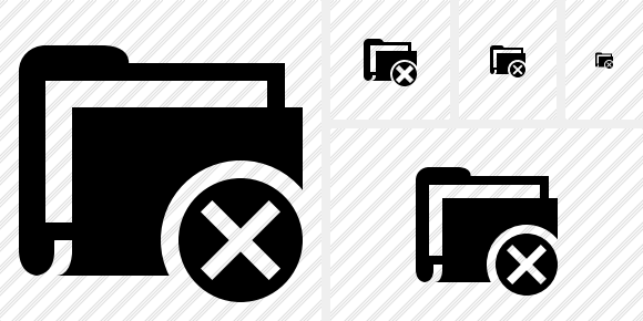 Folder Documents Cancel Icon