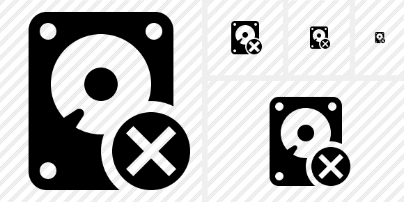 Hard Drive Cancel Icon