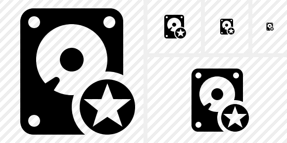 Hard Drive Star Icon