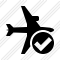 Airplane Horizontal Ok Icon