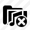 Folder Music Cancel Icon