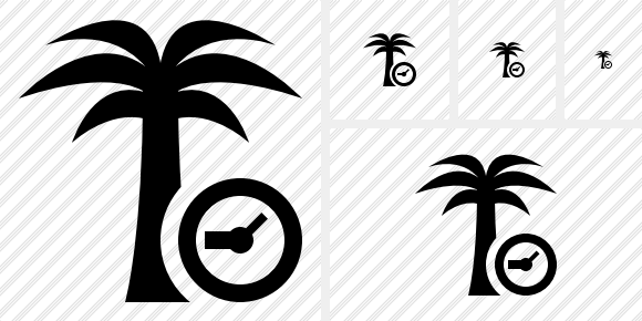 Palmtree Clock Icon