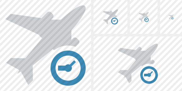 Airplane Clock Icon