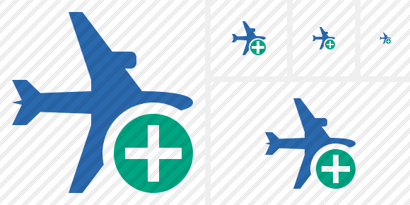 Airplane Horizontal 2 Add Icon