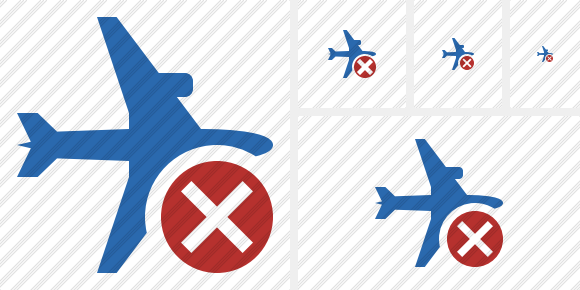 Airplane Horizontal 2 Cancel Icon