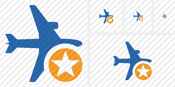 Airplane Horizontal 2 Star Icon