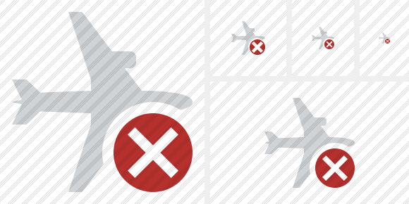 Airplane Horizontal Cancel Icon