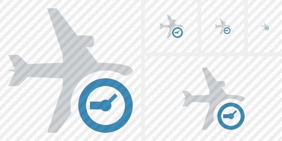 Airplane Horizontal Clock Icon