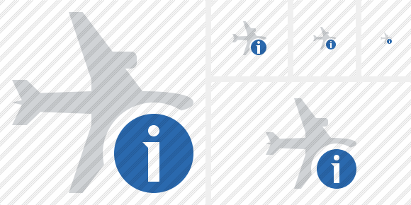 Icone Airplane Horizontal Information