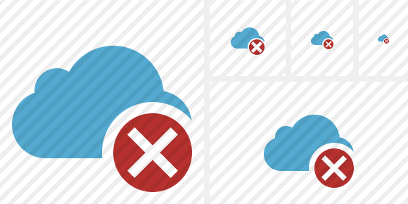 Cloud Blue Cancel Icon