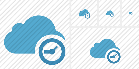 Cloud Blue Clock Icon